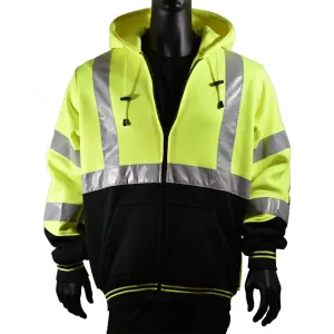 2W International Men's Class 3 Hi-Vis Zip Front Hoodie