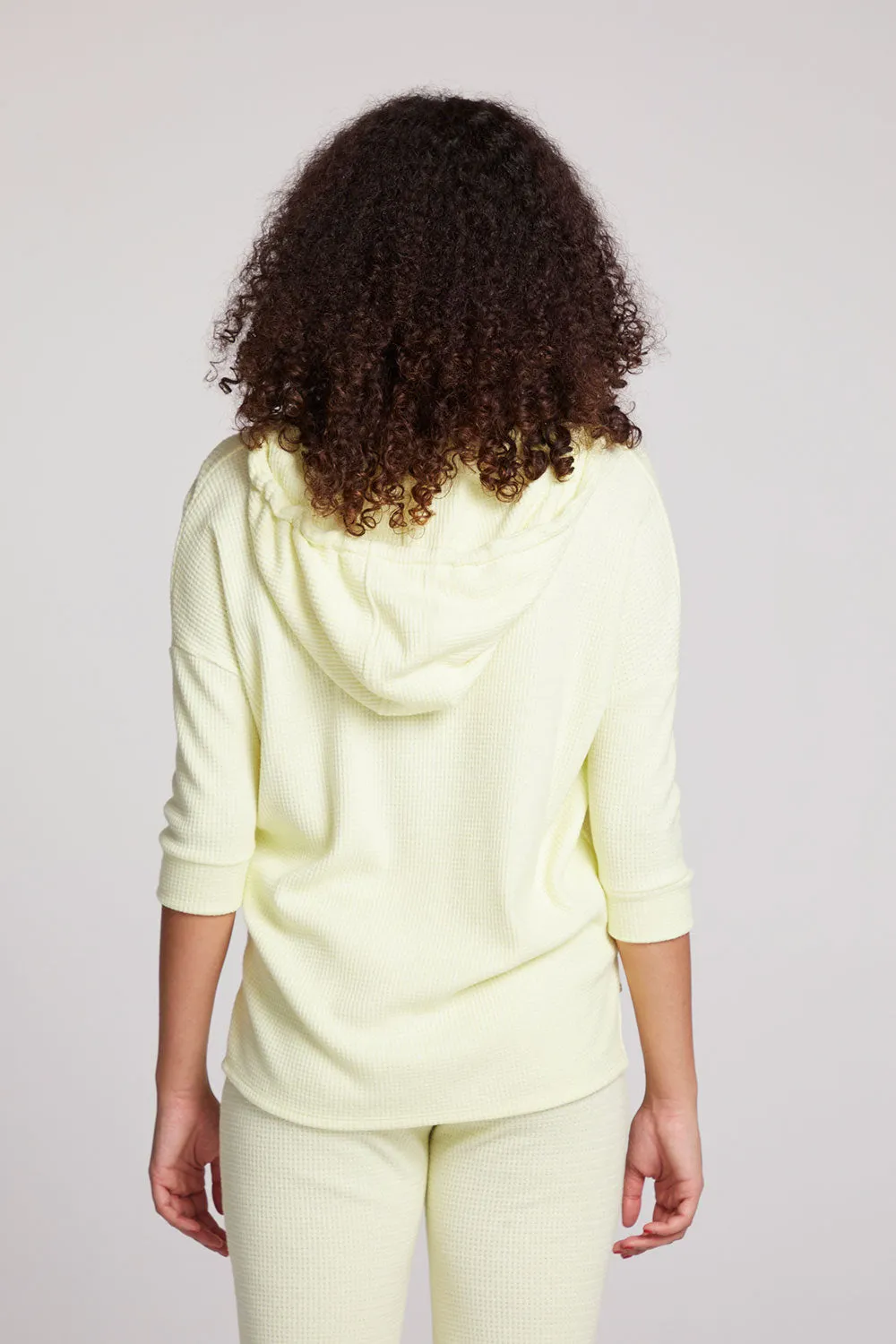 3/4 Sleeve Split Side Panna Cotta Dolman Hoodie