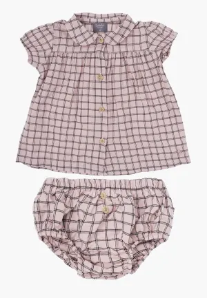 Baby Girl Dress Tocoto Vintage Check Set Pink