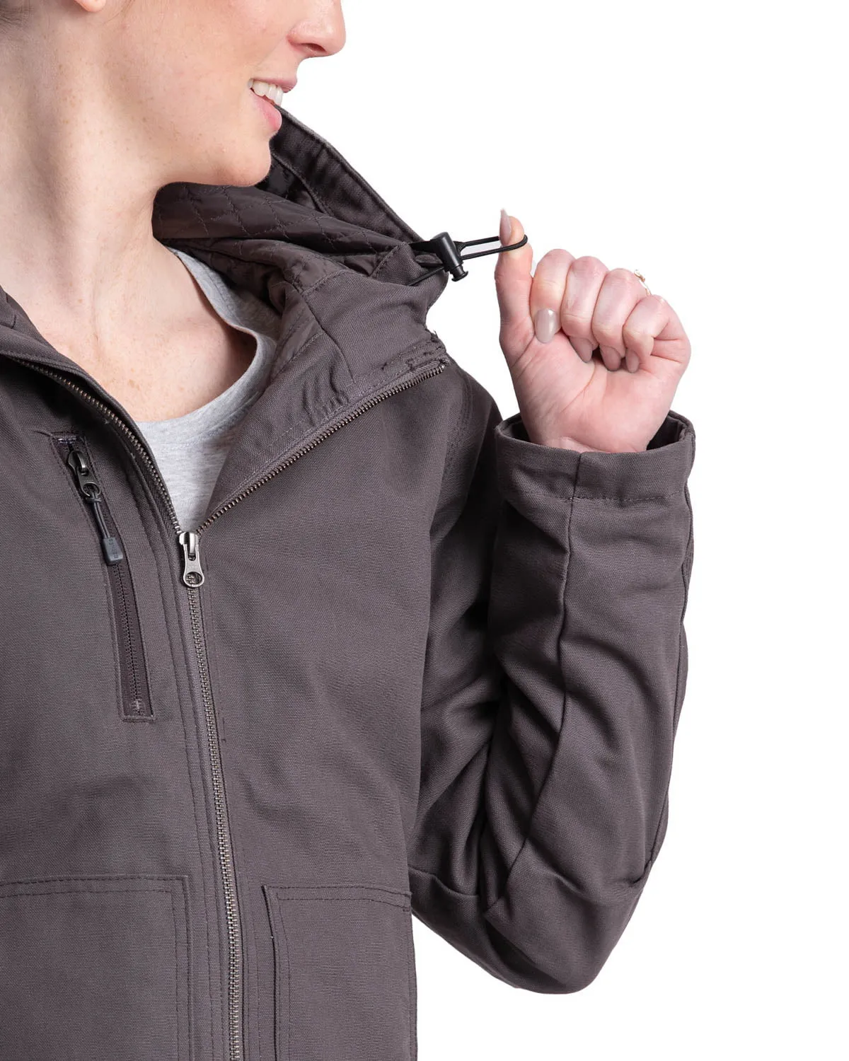 Berne Ladies Titanium 100% Cotton Ladies Hooded Jacket