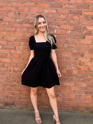 Blakely Black Smocked Dress