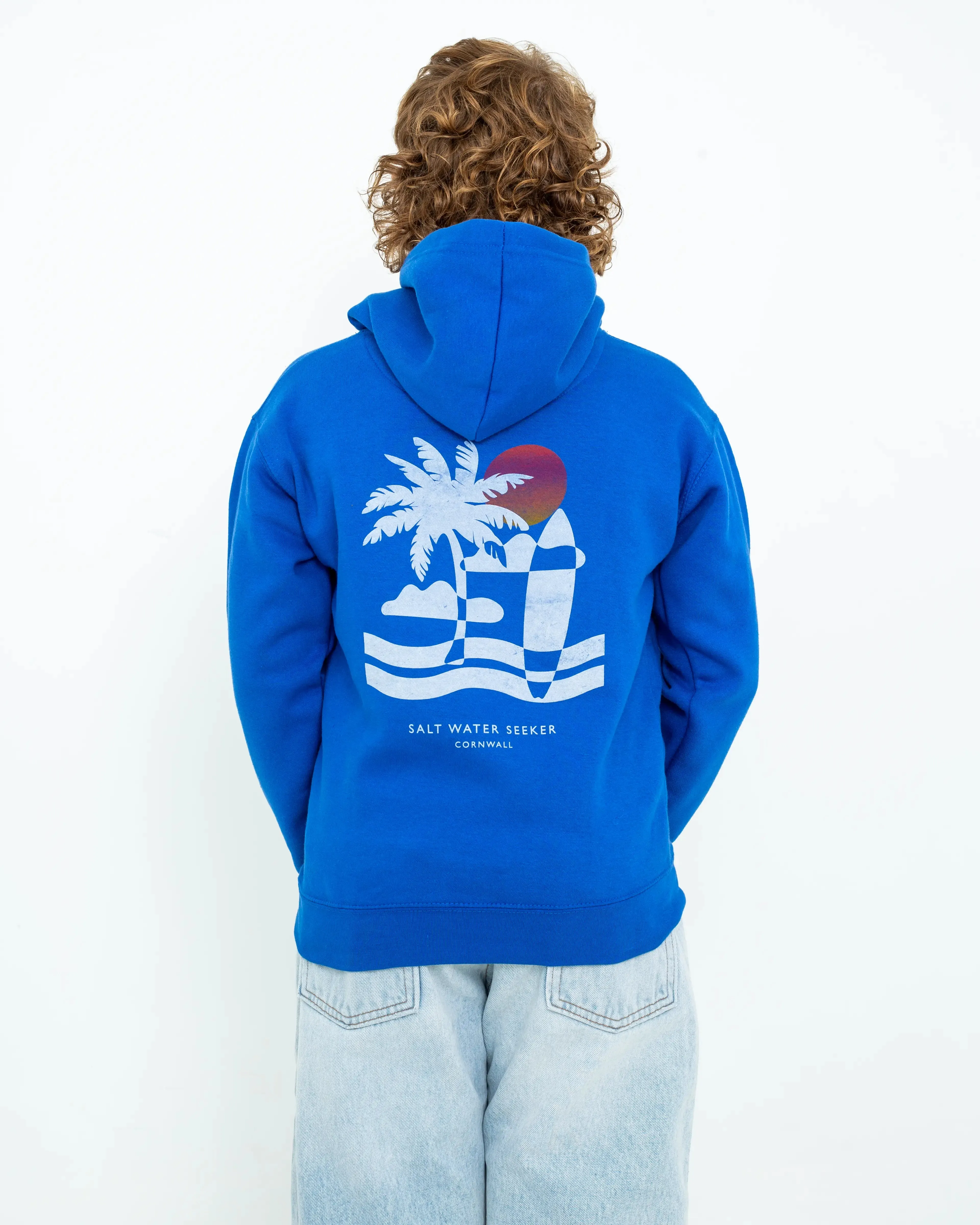 Boys Palm Hoodie in Royal Blue