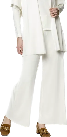 Briana Wide-Leg Milano-Knit Pants; Winter White