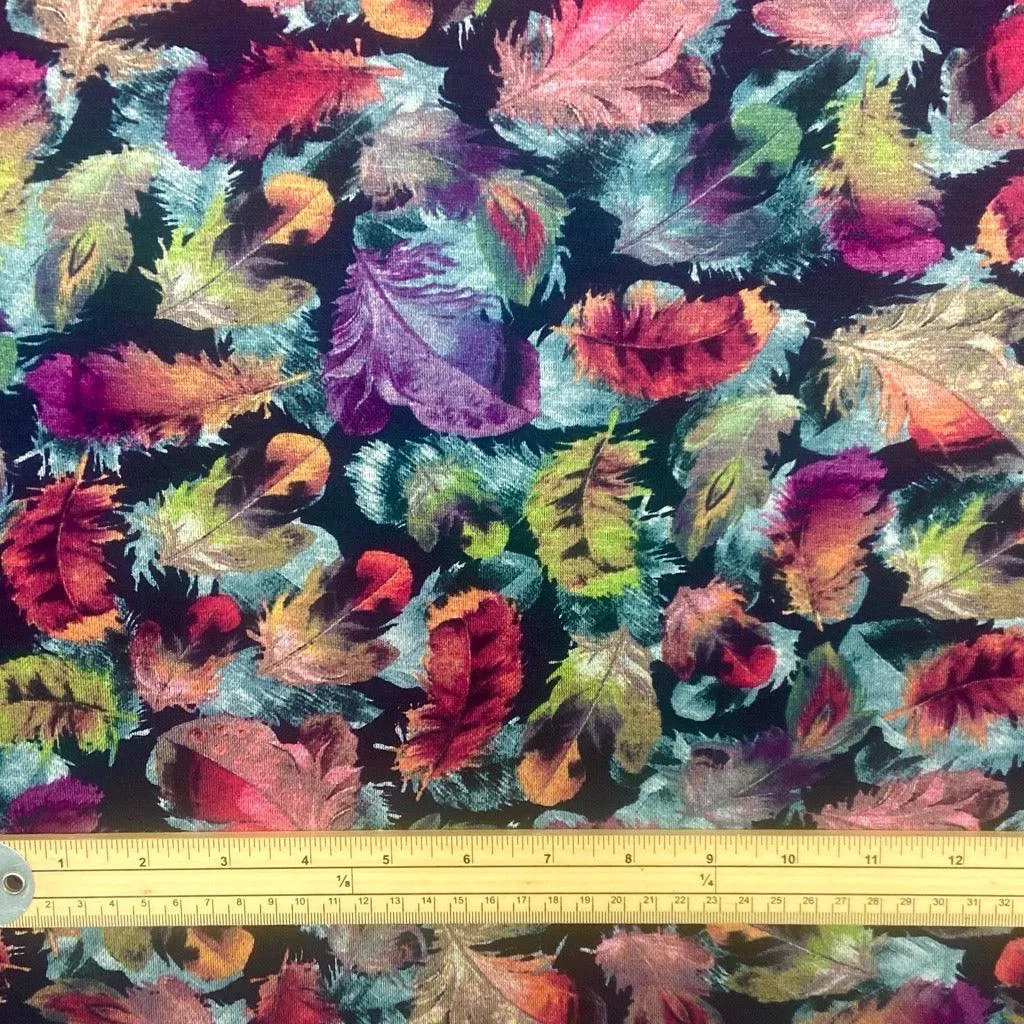 Bright Feather Burst Digital Modal-Touch Jersey Fabric