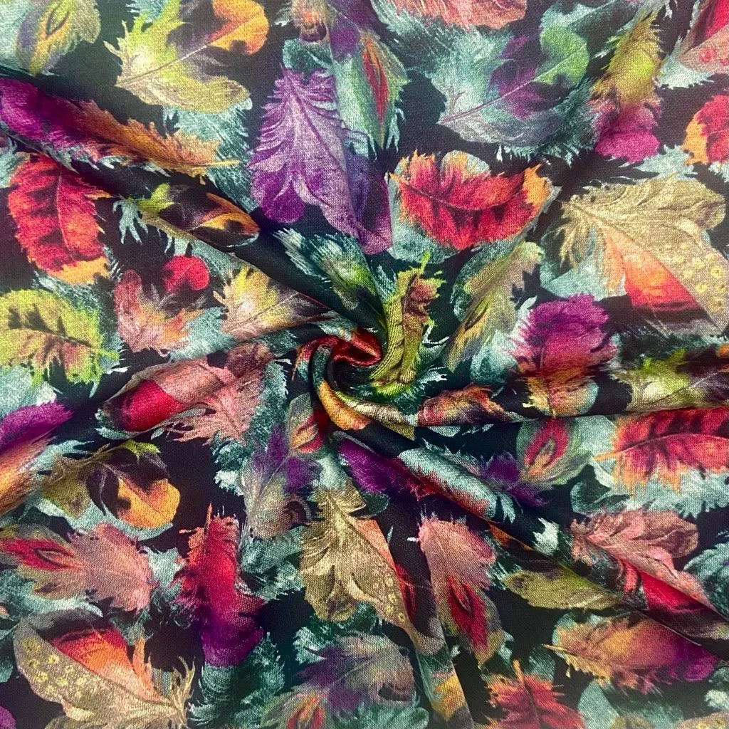 Bright Feather Burst Digital Modal-Touch Jersey Fabric