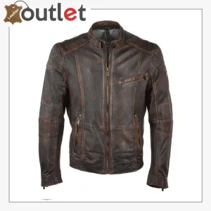 Brown Antique 3 Pockets Style Leather Jacket