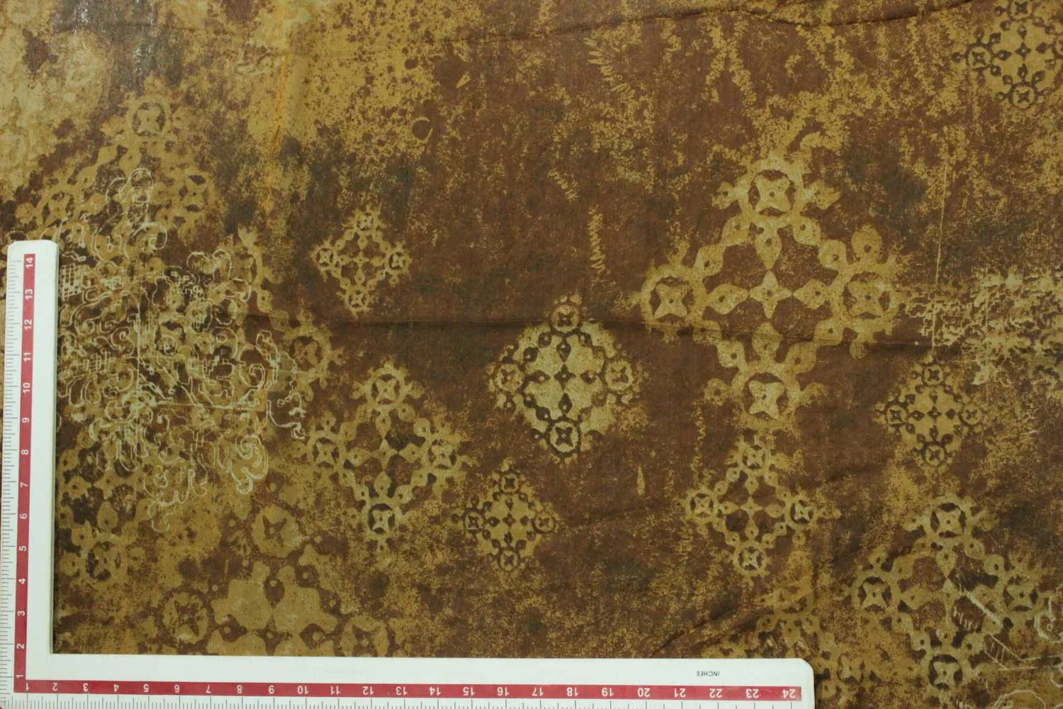 Brown Printed Chiffon Fabric