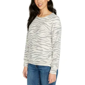 Buffalo Ultrasoft Silver Zebra Print Cozy Top Sweatshirt