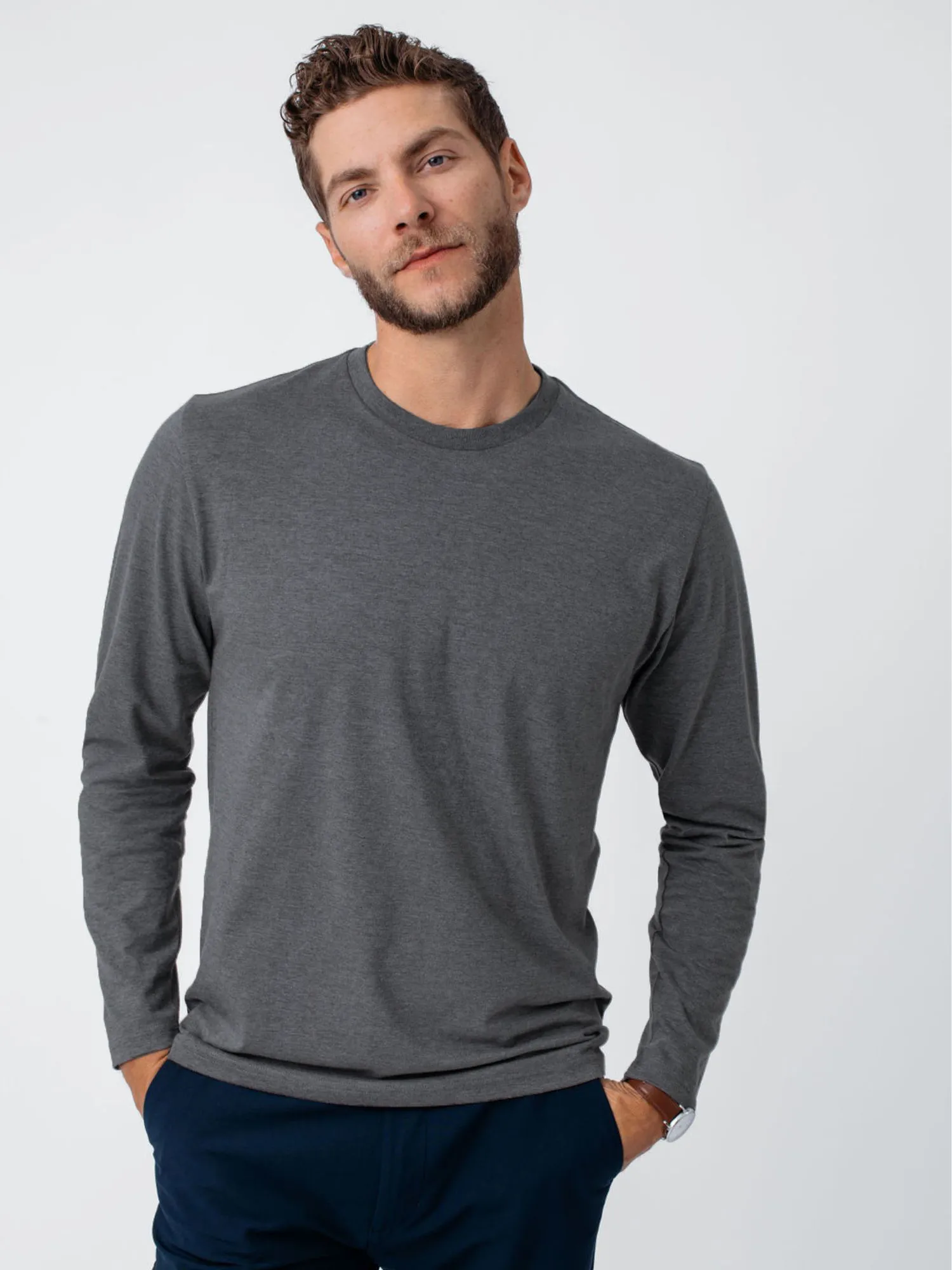 Carbon Grey Long Sleeve Crew FINAL SALE