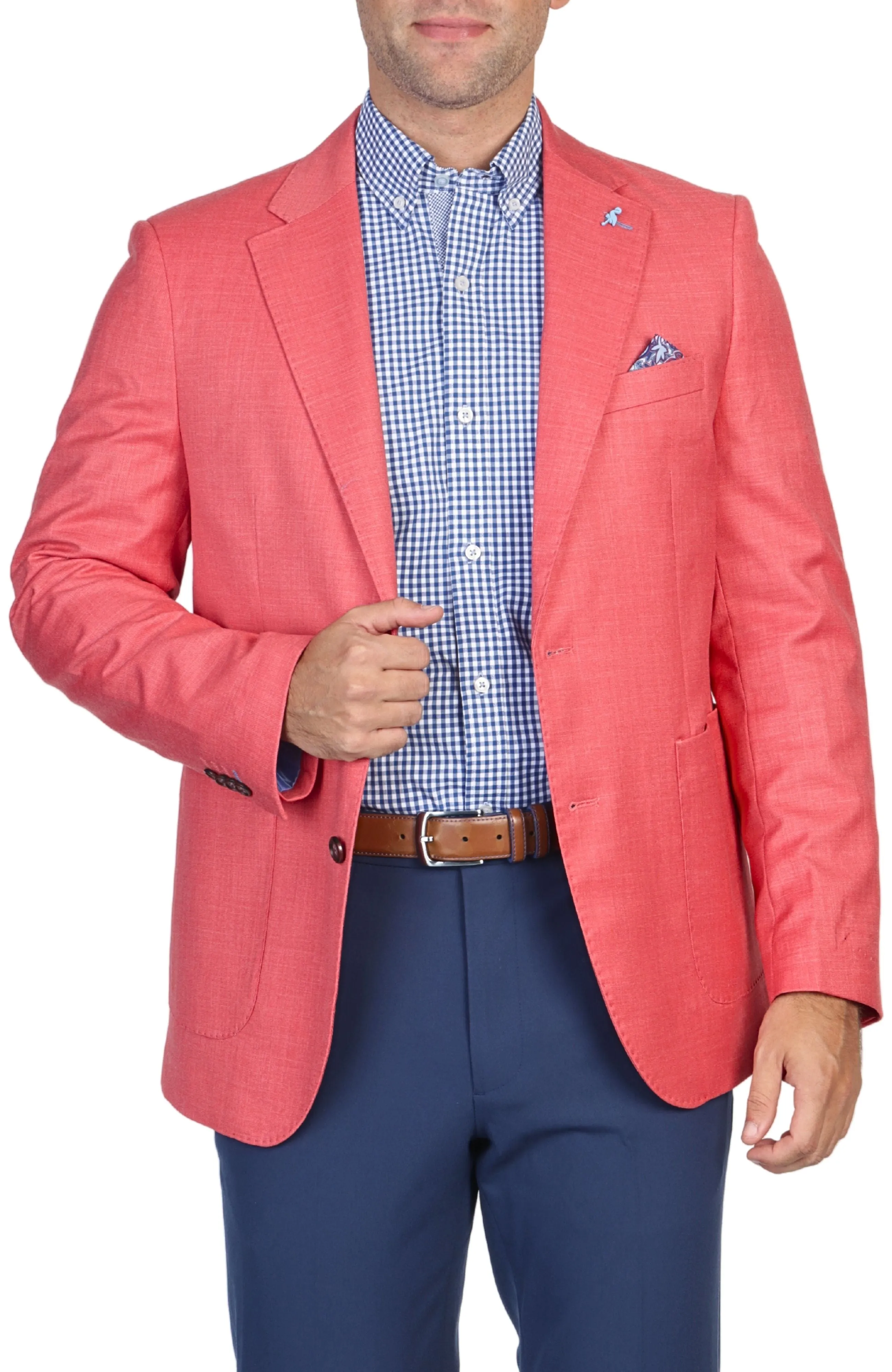 Chili Pepper Red Cross Dyed Solid Sport Coat