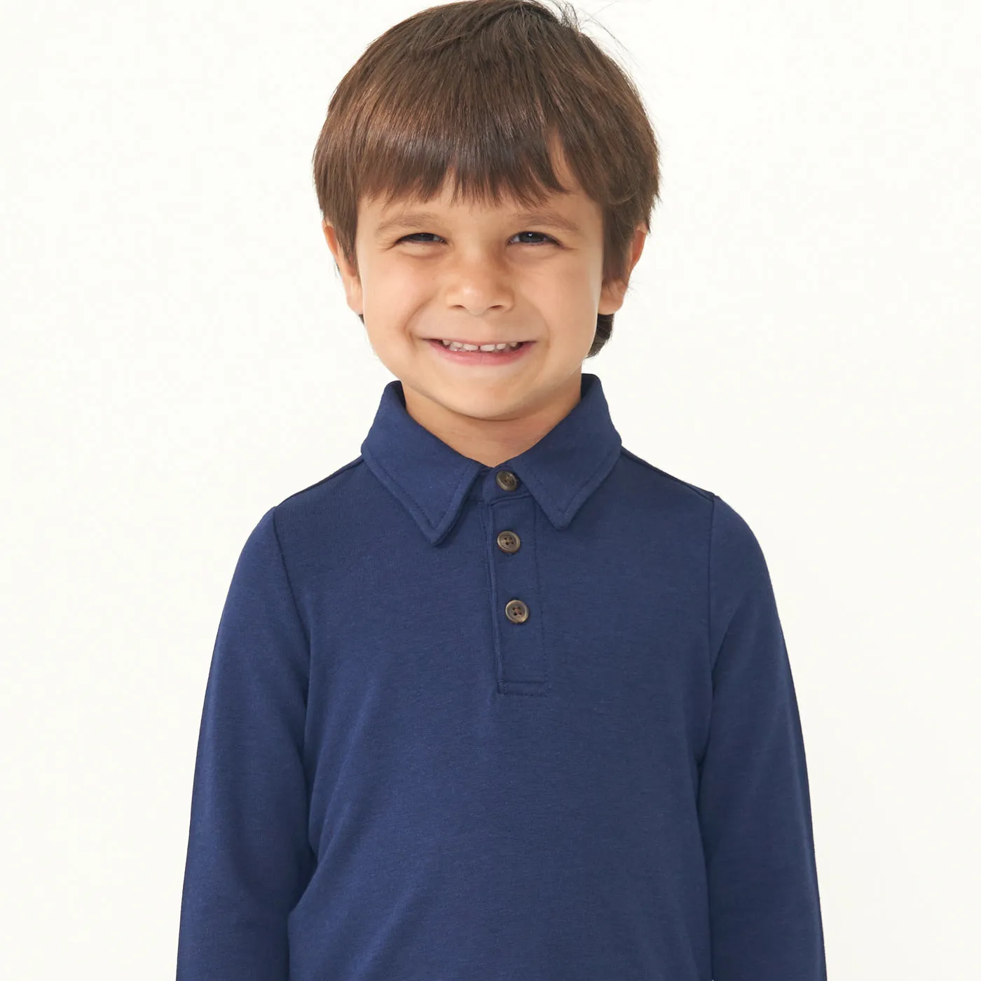 Classic Navy Long Sleeve Polo Shirt