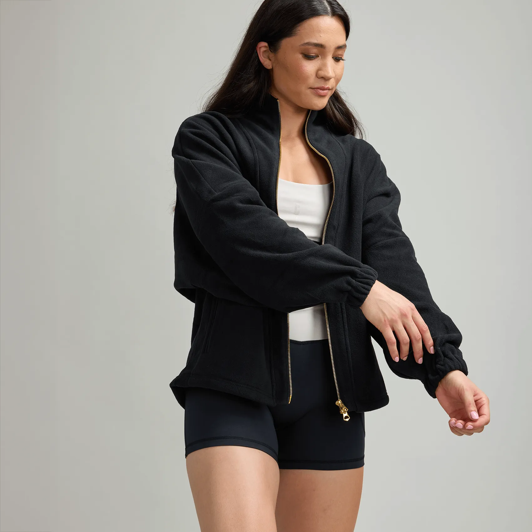 CLQ Teddy Jacket - Black and Bone