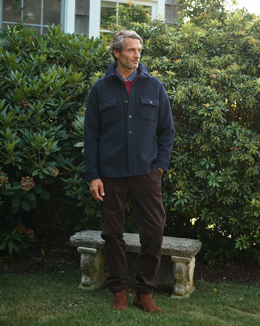 CPO Shirt Jacket in Navy Wool