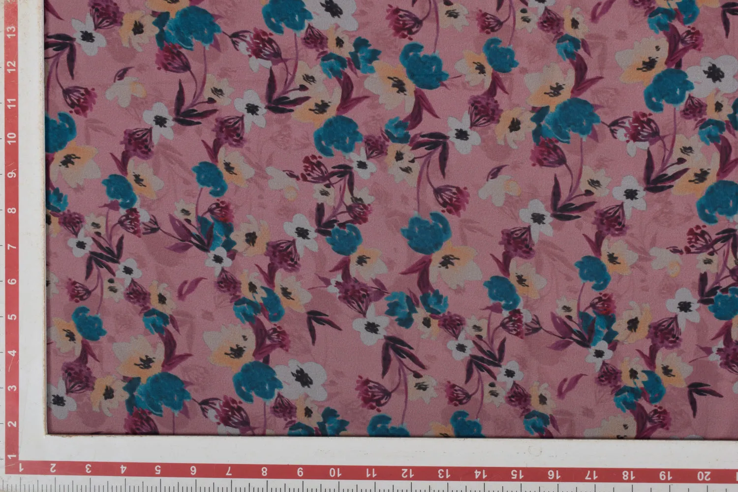 Dusky Pink Printed Georgette Fabric