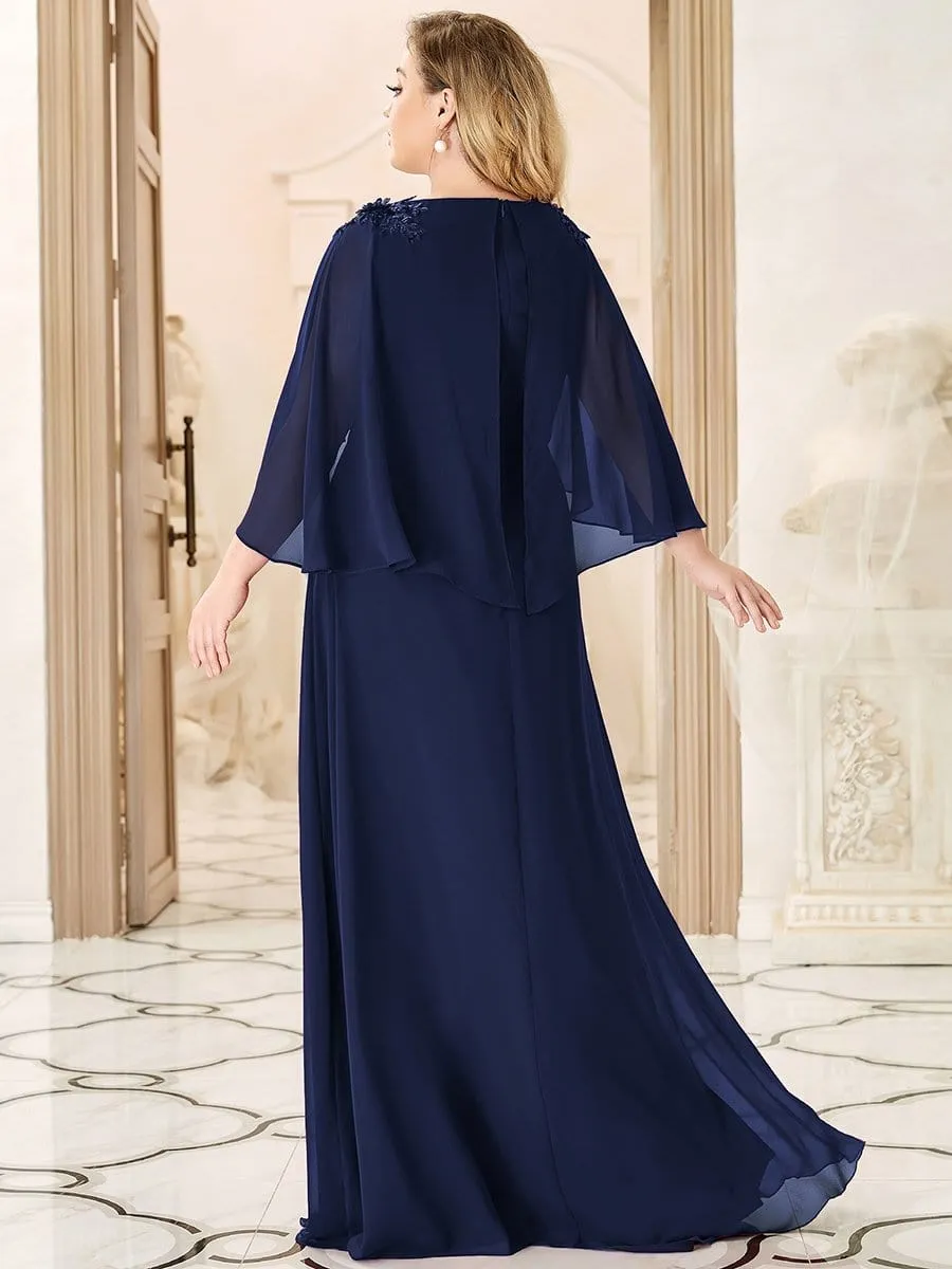 Elegant V Neck Flowy Chiffon Bridesmaid Dresses with Wraps(Final Sale)