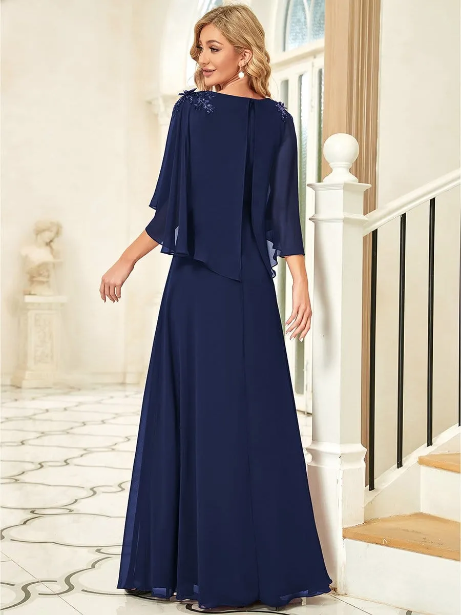 Elegant V Neck Flowy Chiffon Bridesmaid Dresses with Wraps(Final Sale)