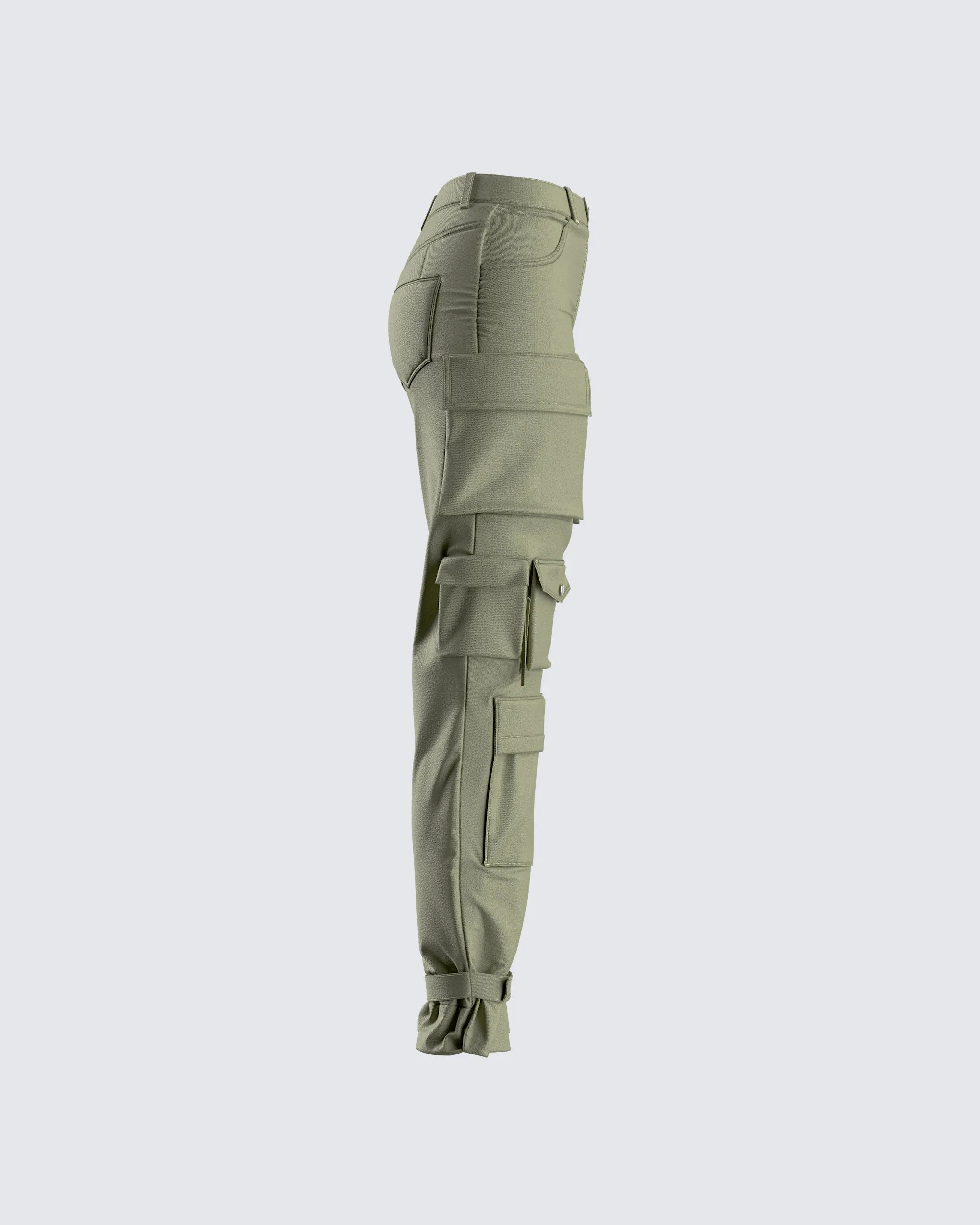 Eleni Olive Utility Pocket Pant