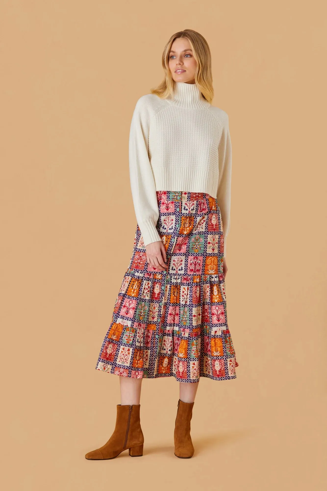 Eloise Skirt in Harvest Grid