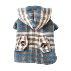 flannel hooded coat - blue/grey xs left!