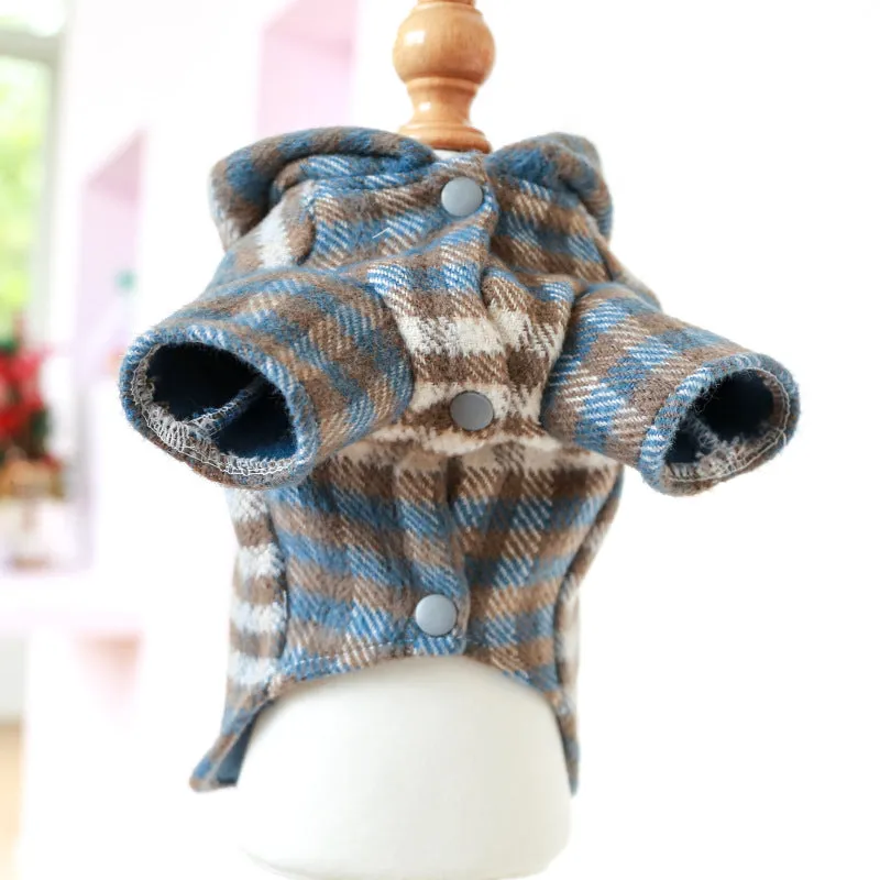 flannel hooded coat - blue/grey xs left!