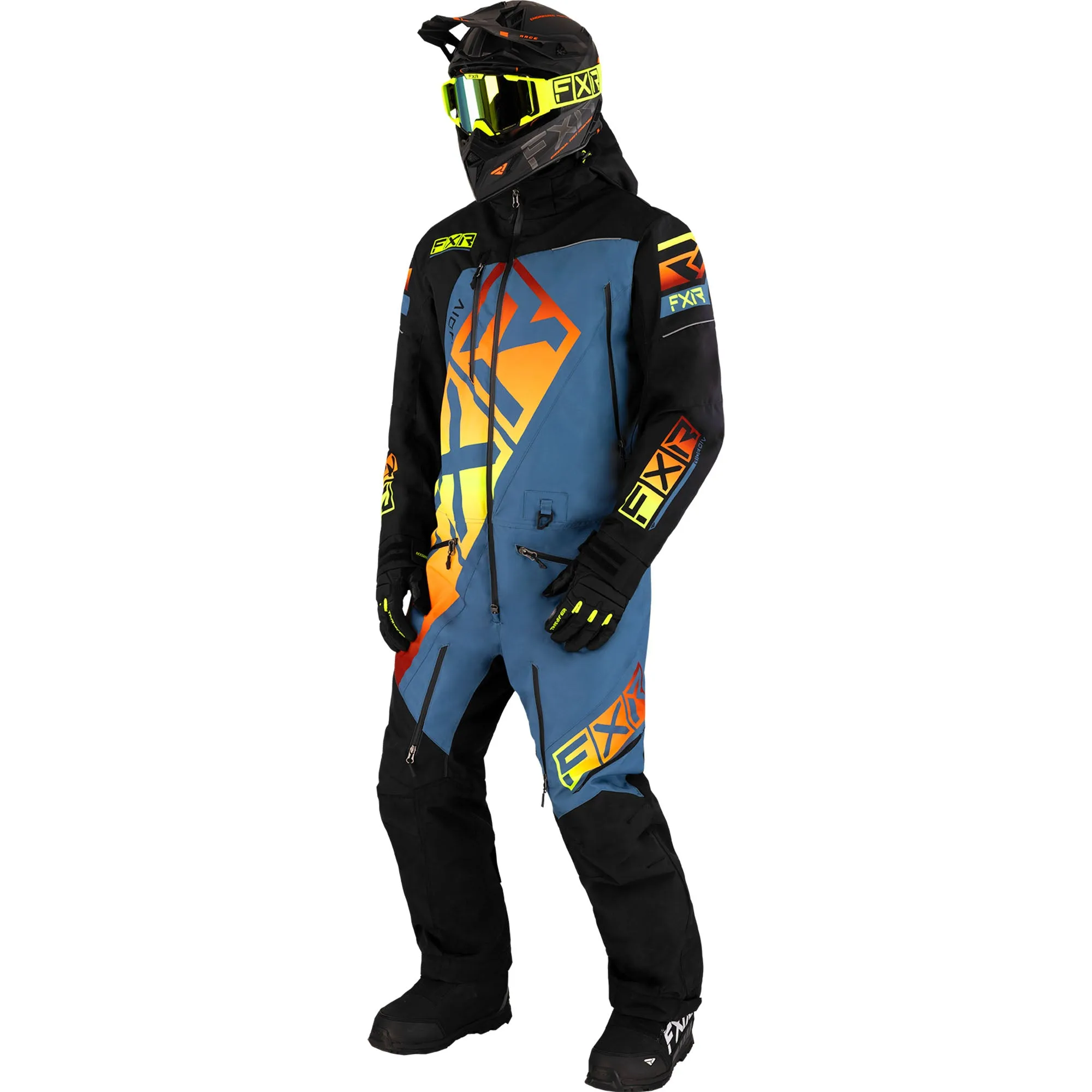 FXR CX F.A.S.T. Insulated Snowmobile Monosuit Black/Steel/Inferno