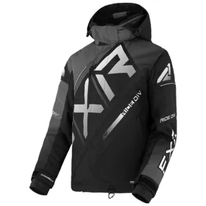 FXR CX Snowmobile Jacket Black/Charcoal/White Fade