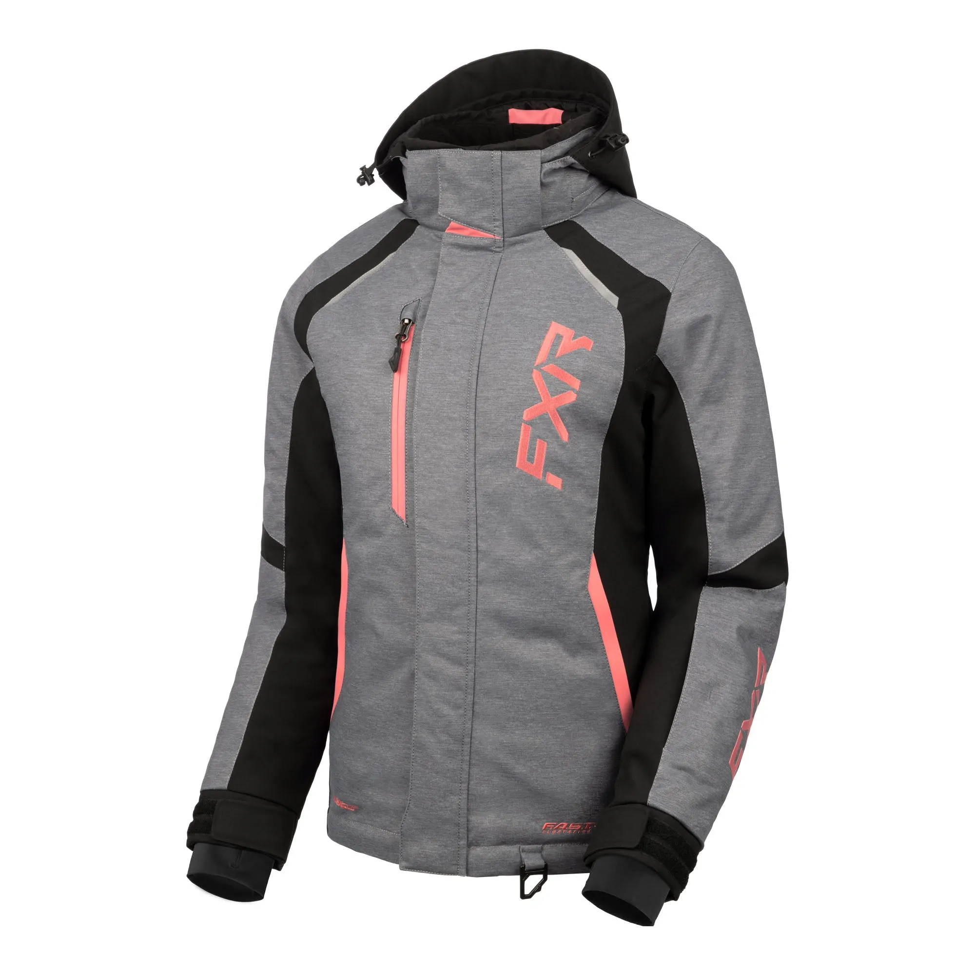 FXR Pulse Snowmobile Jacket Mid Grey Heather/Black/Melon