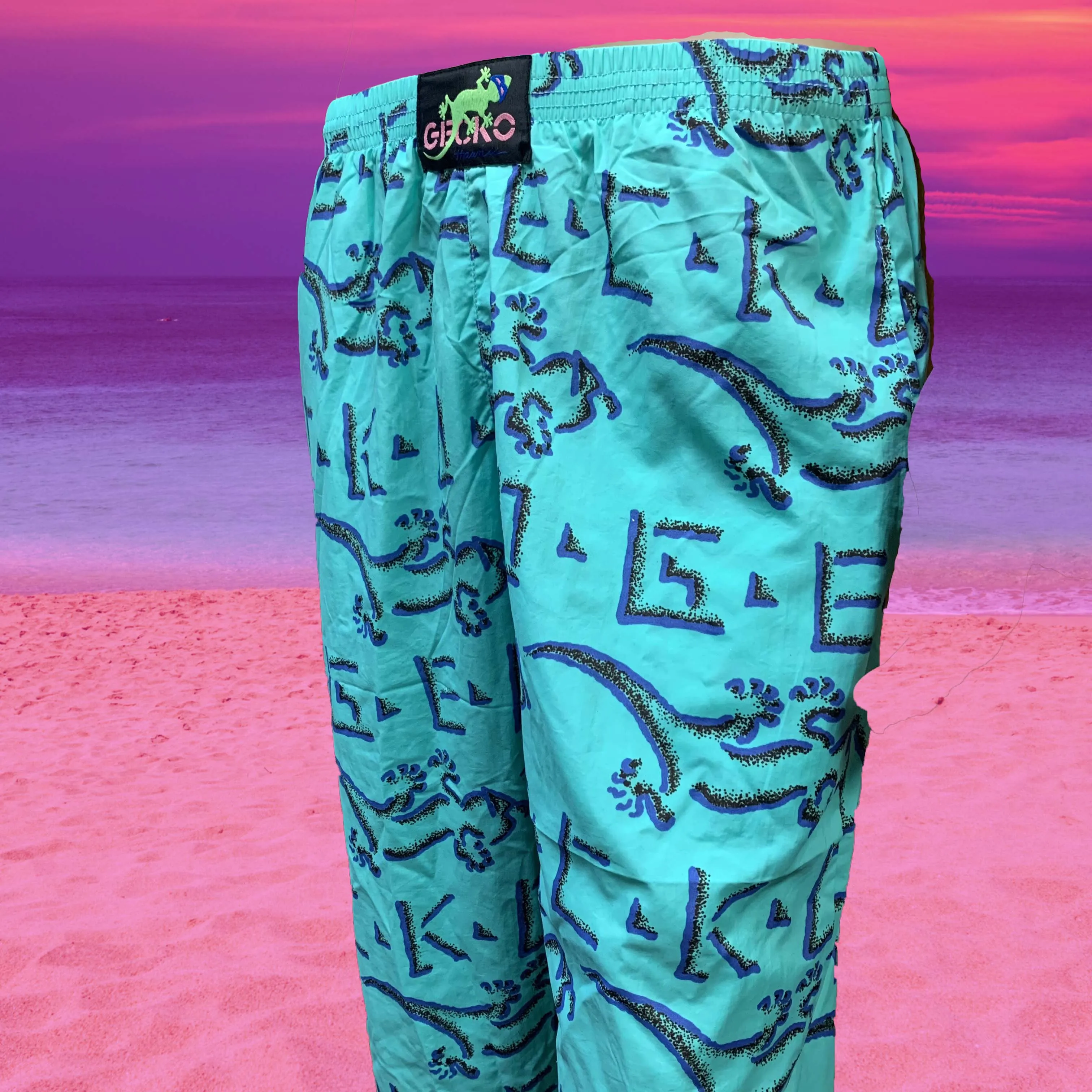 Gecko Petro Neon Mint Beach Pants (1988)