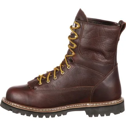 Georgia Men's 8" Waterproof Lace-to-Toe Work Boot - Chocolate G101