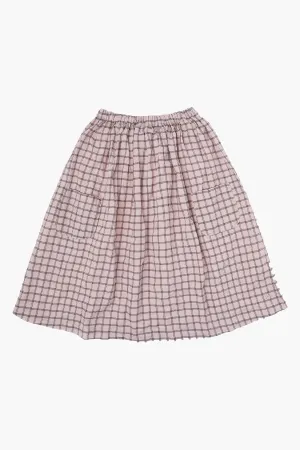 Girls Skirt Tocoto Vintage Check Midi Pink