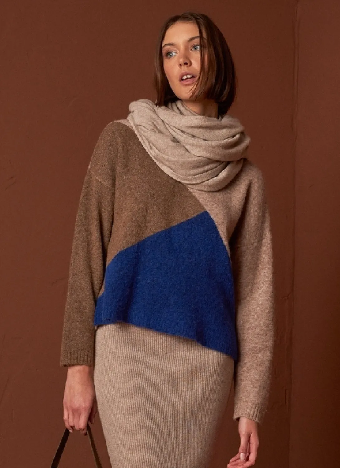 Indi & Cold Colour Block Intarsia Sweater