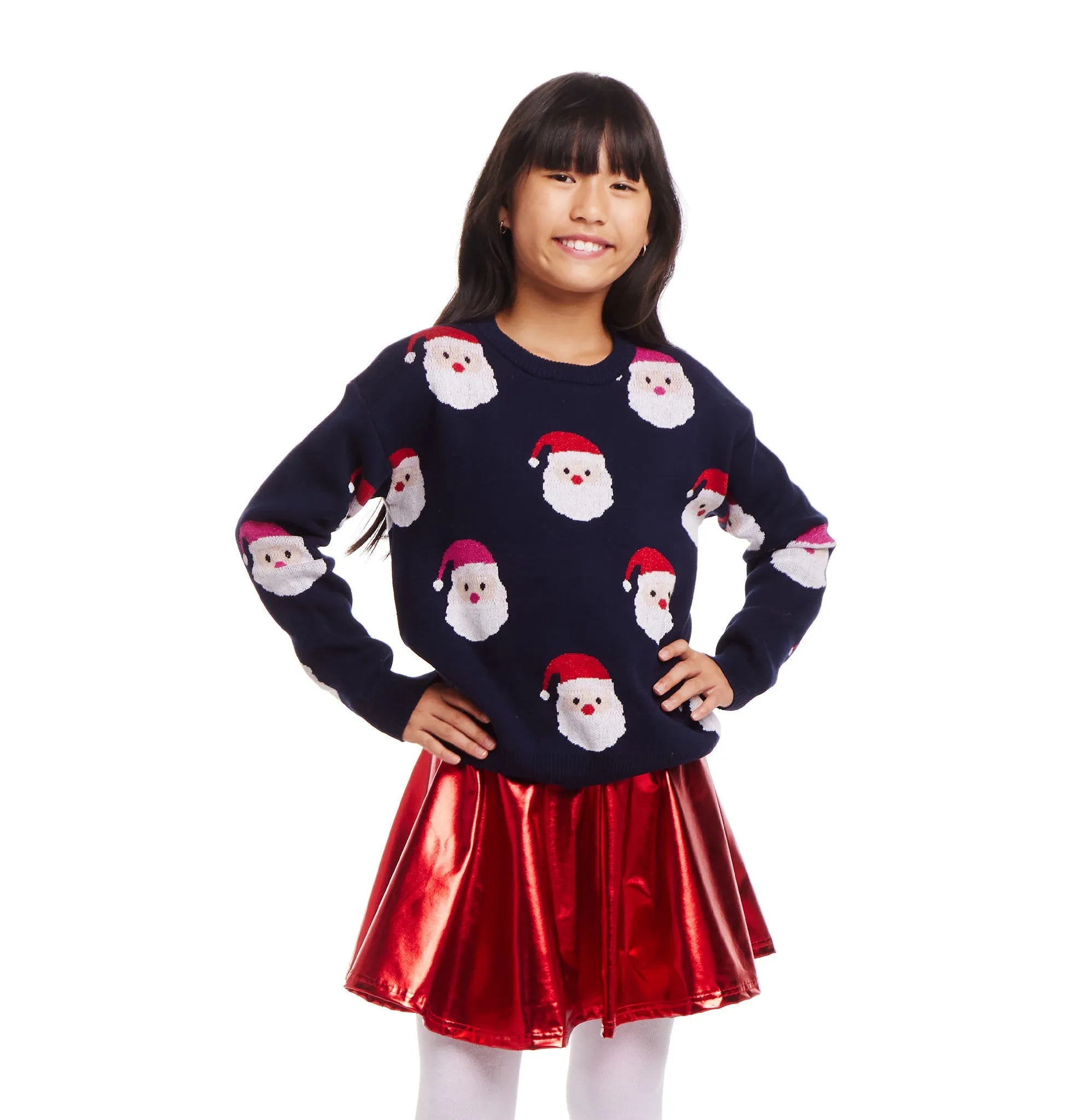 Kids (7-16) Santa Sweater | Navy