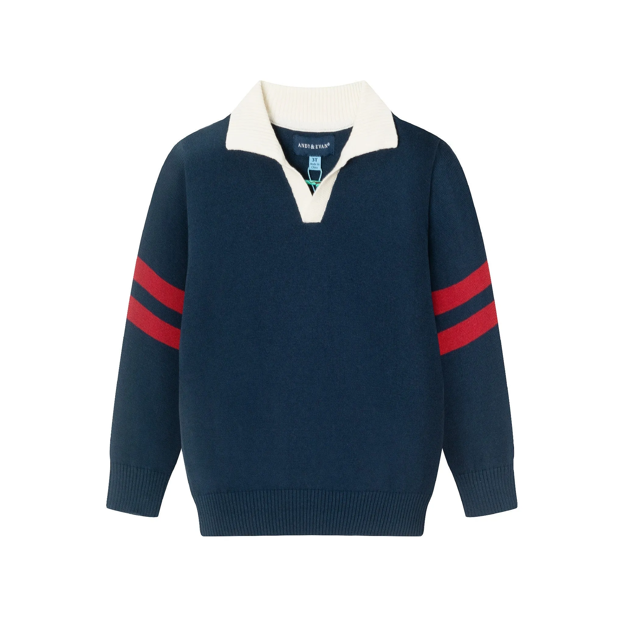 Kids Collared Sweater | Navy