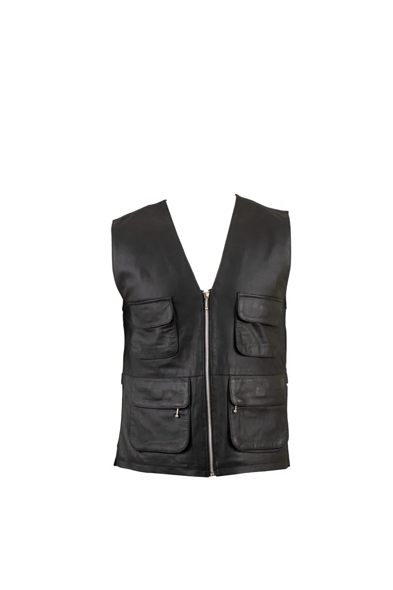 Leather Vest Black