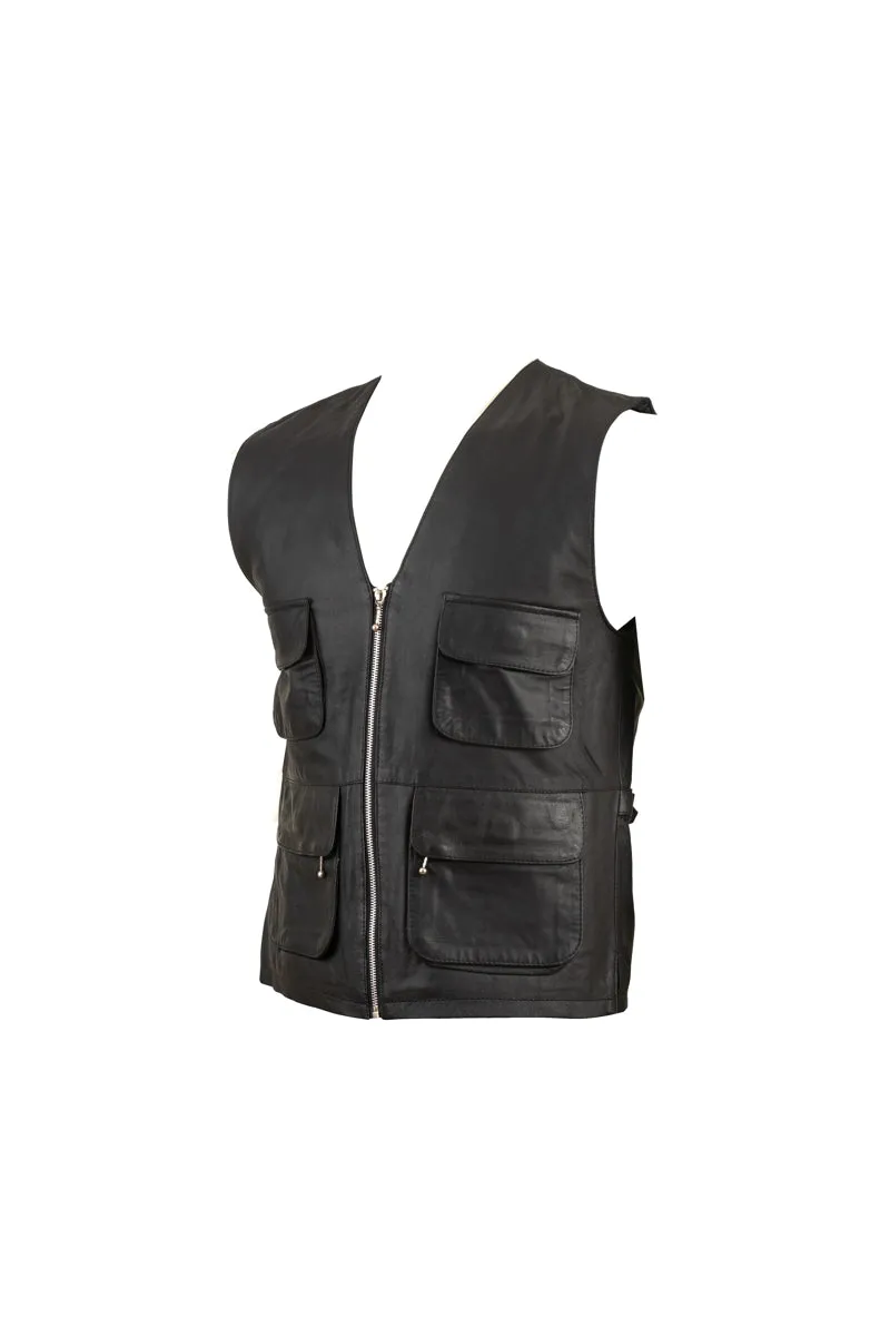 Leather Vest Black