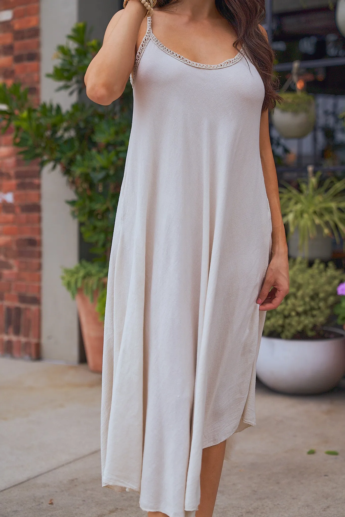 Linen Flowy Midi Dress