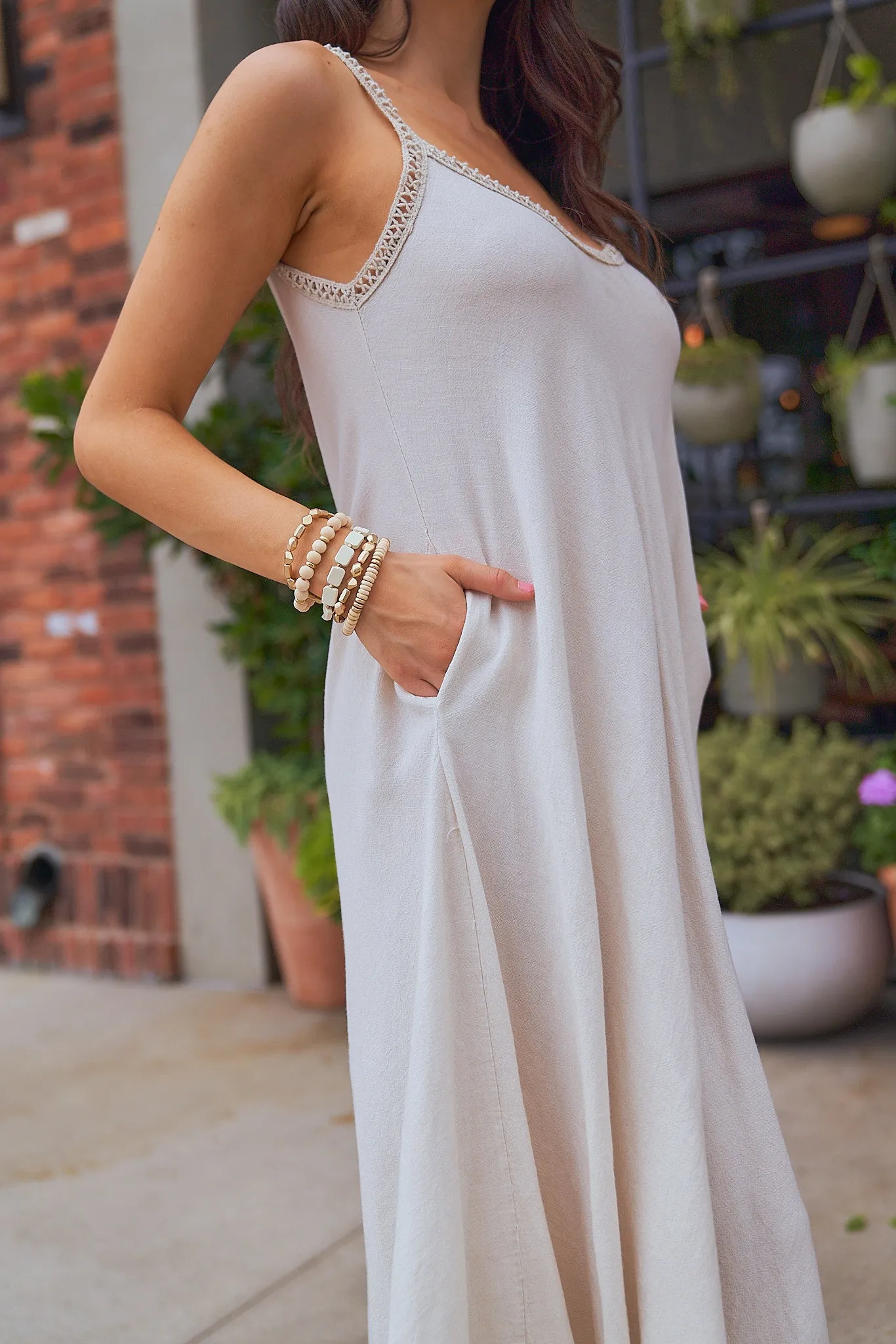 Linen Flowy Midi Dress