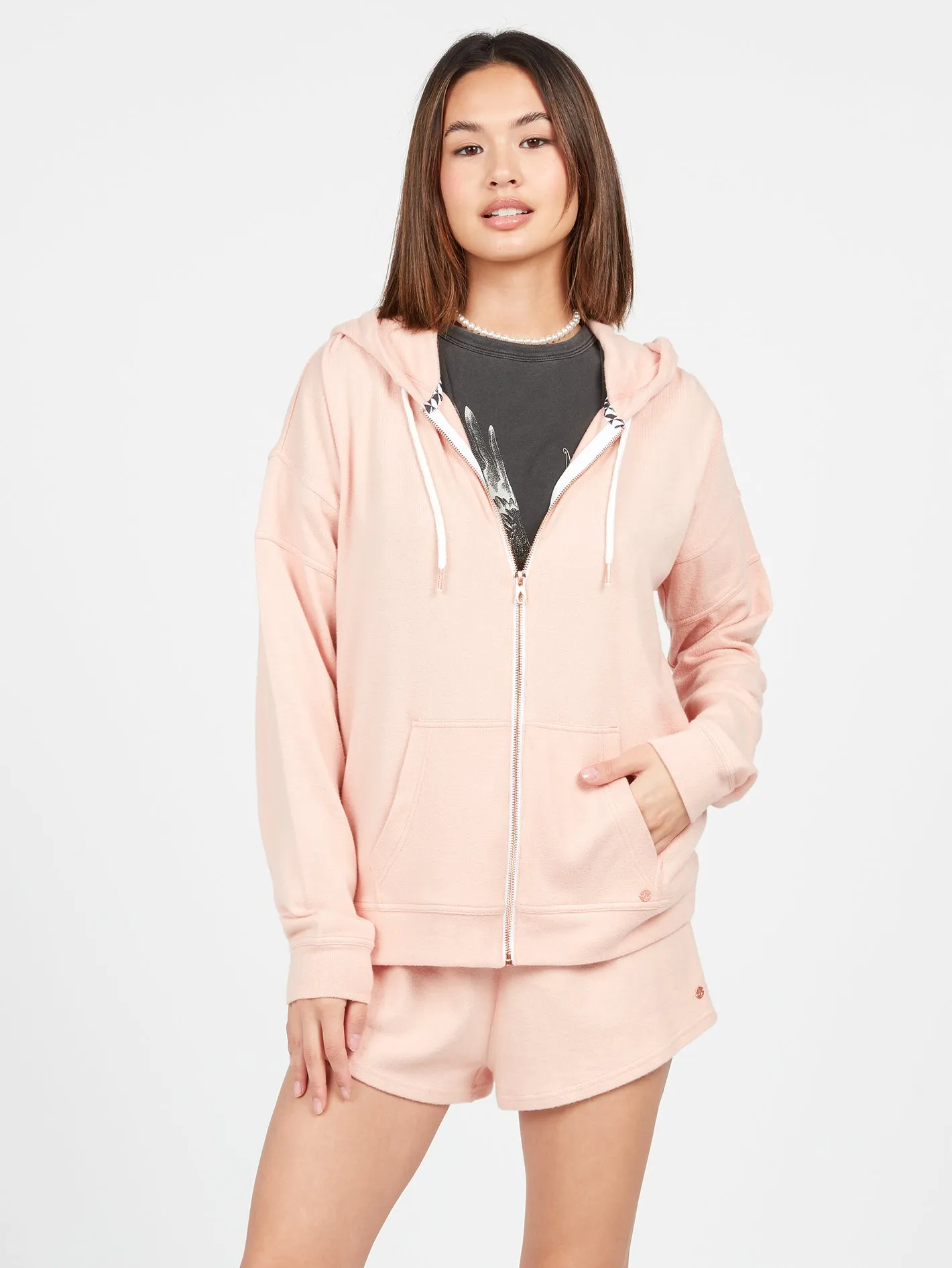 Lived In Lounge Zip Hoodie - Hazey Pink