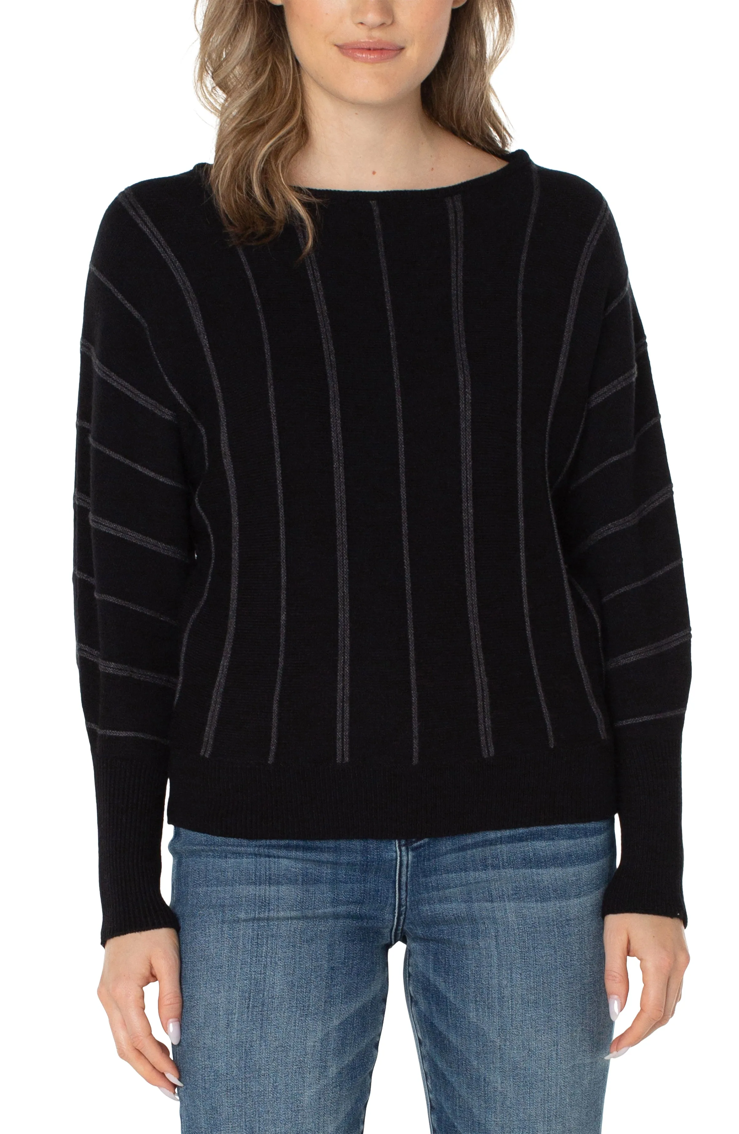 Long Sleeve Dolman Stripe Sweater