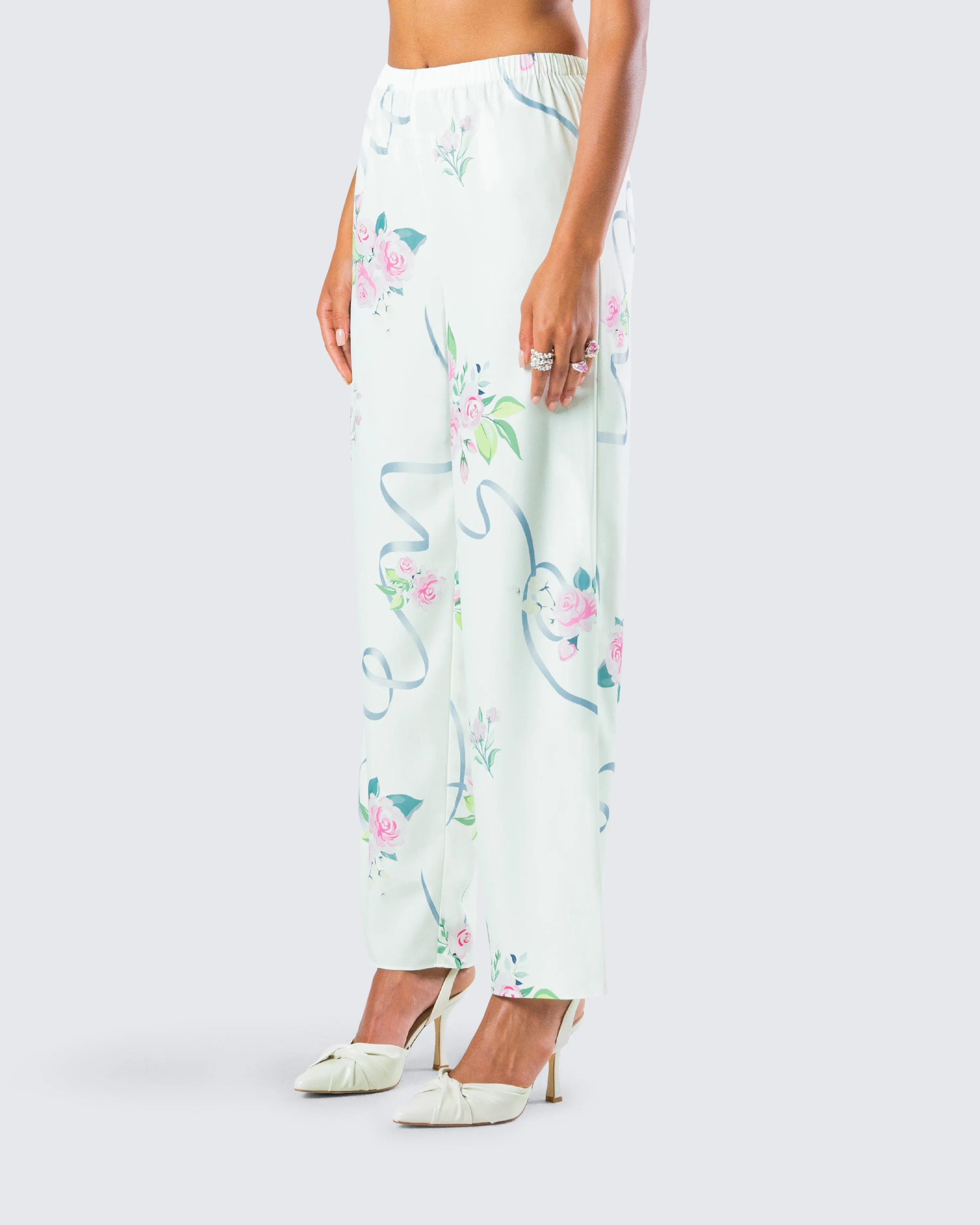 Luz Floral Print Wide Leg Pant