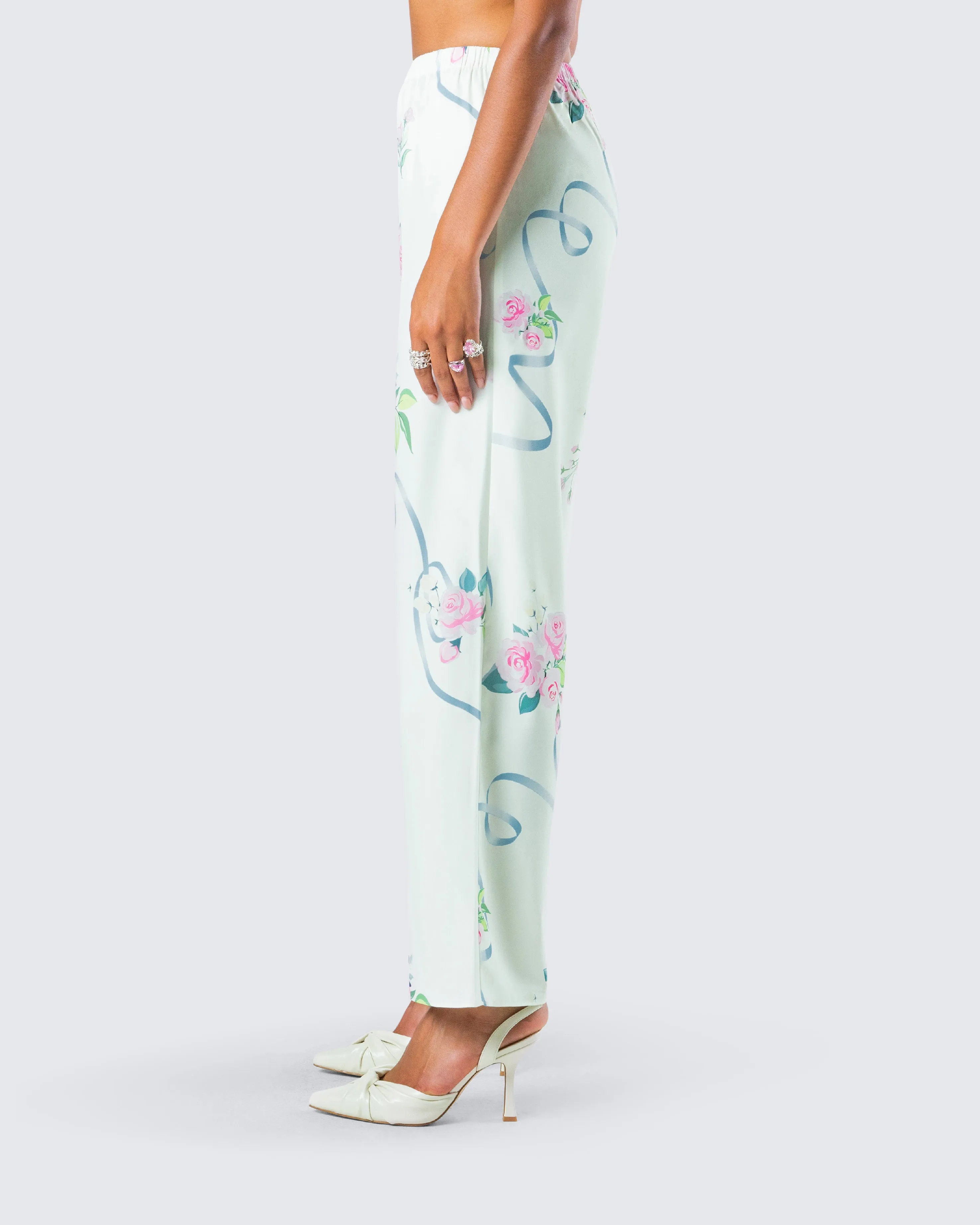 Luz Floral Print Wide Leg Pant