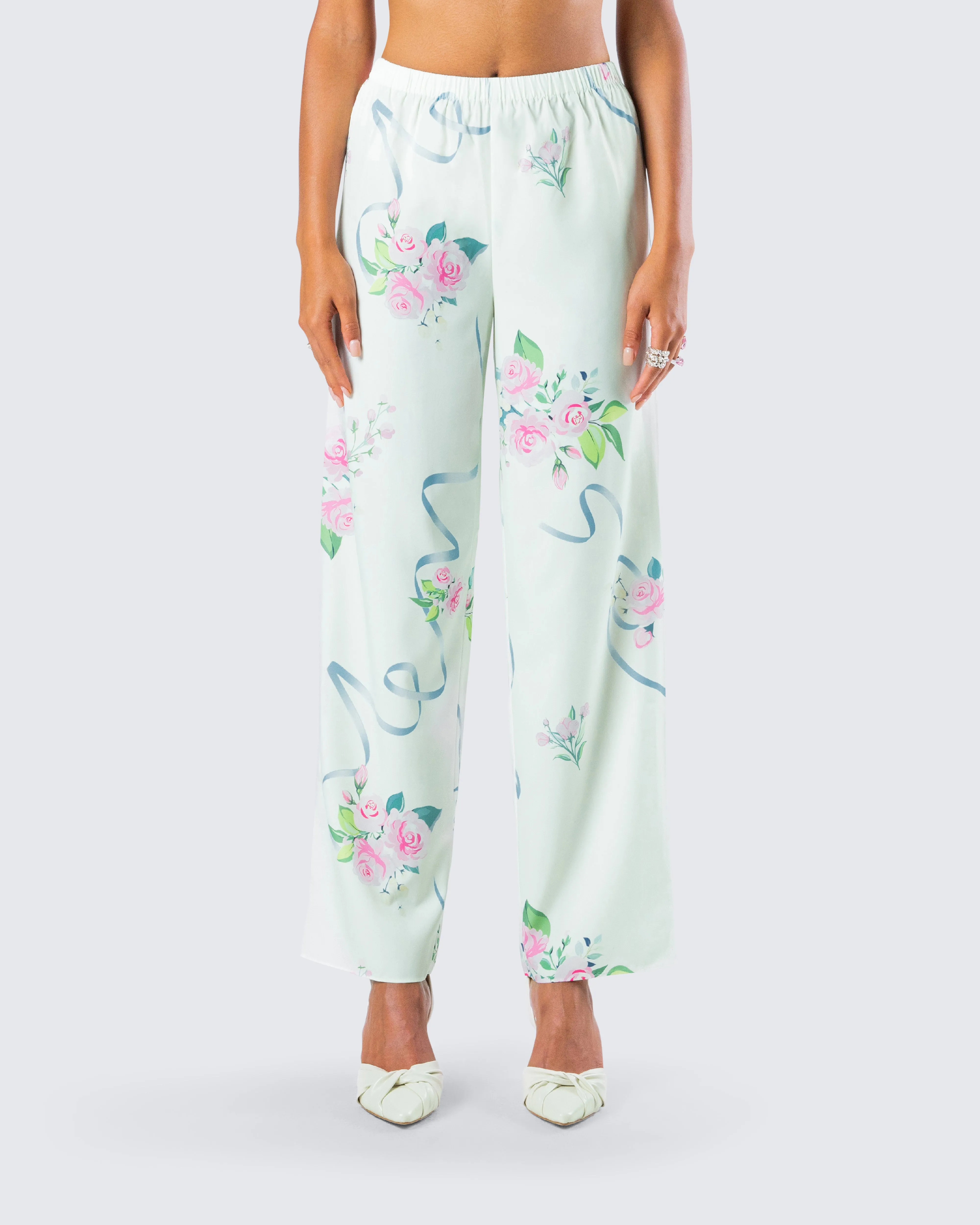 Luz Floral Print Wide Leg Pant