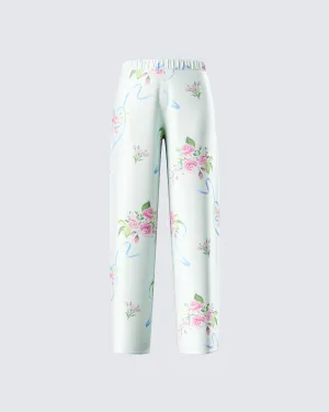 Luz Floral Print Wide Leg Pant