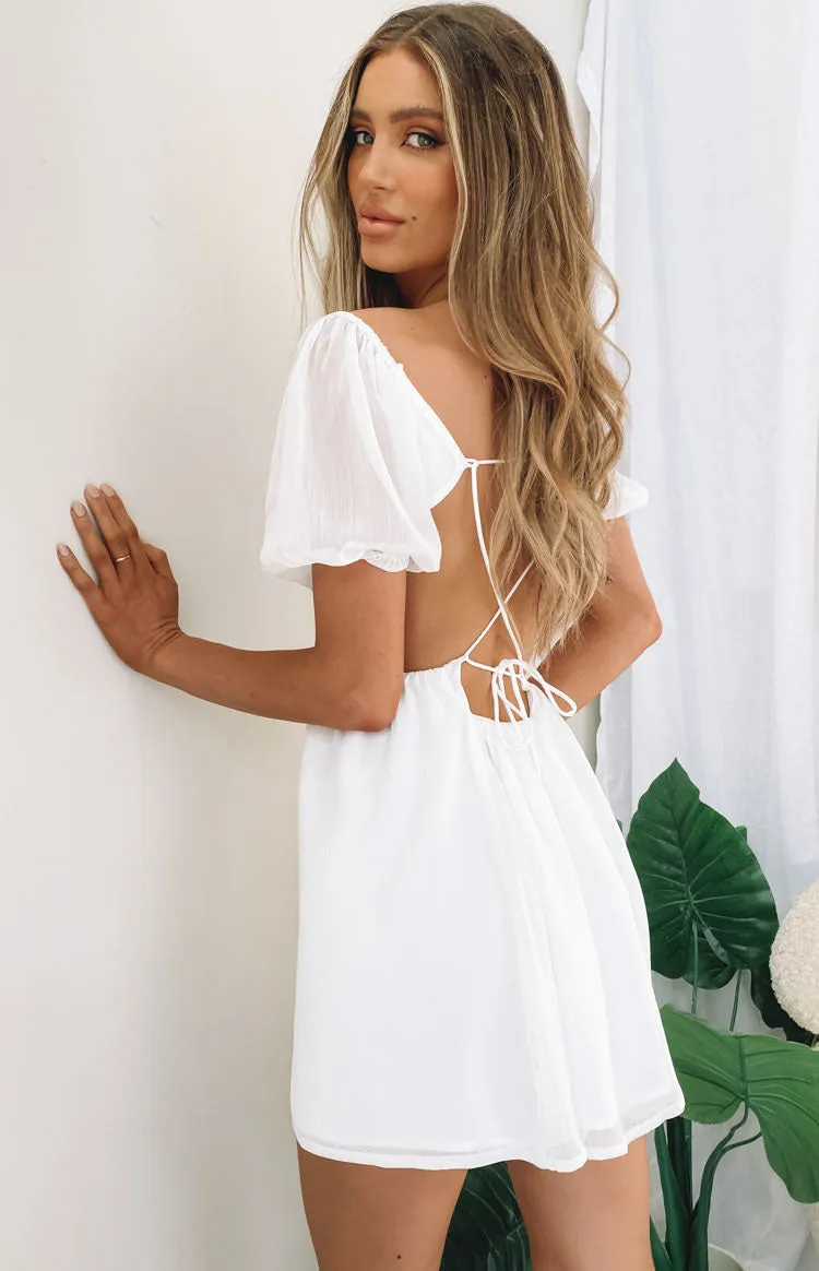 Margot Puff Sleeve Dress White