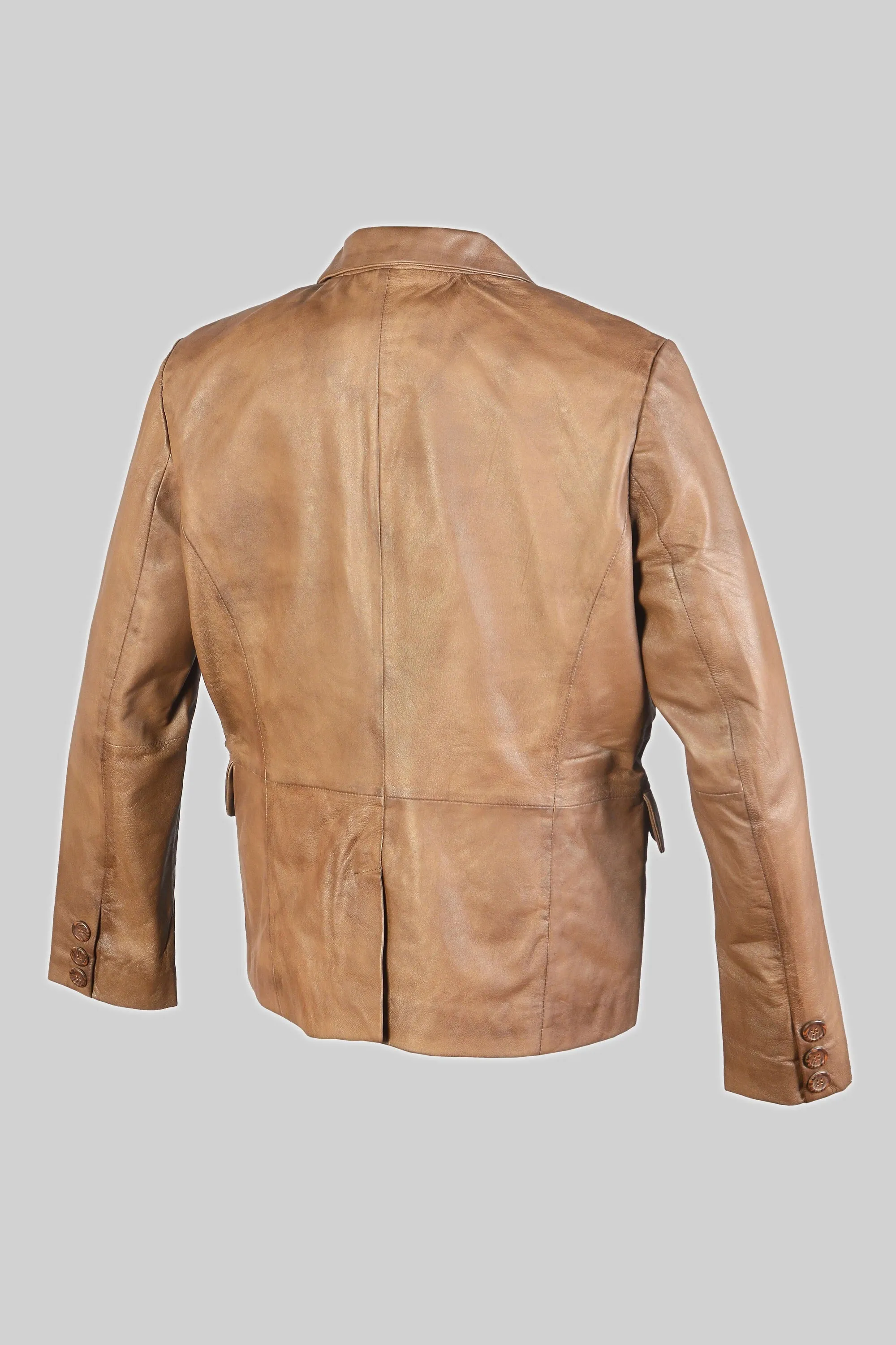 Men's Brown Sheepskin Leather Blazer