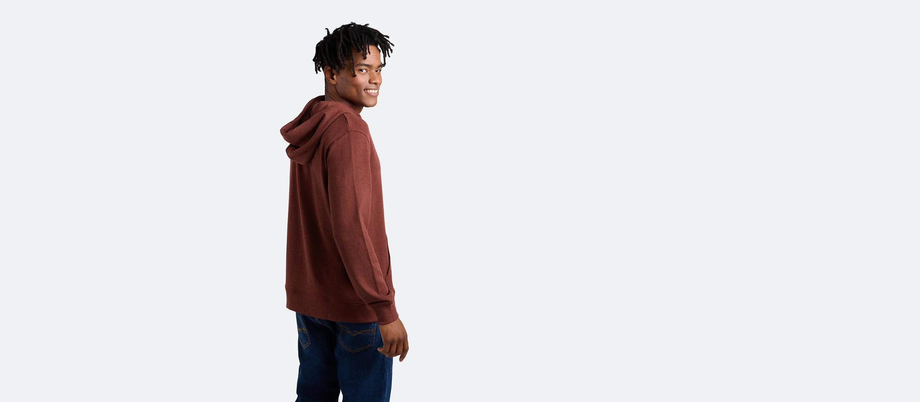 Men's French Terry Pullover Hoodie | Heather Burgundy