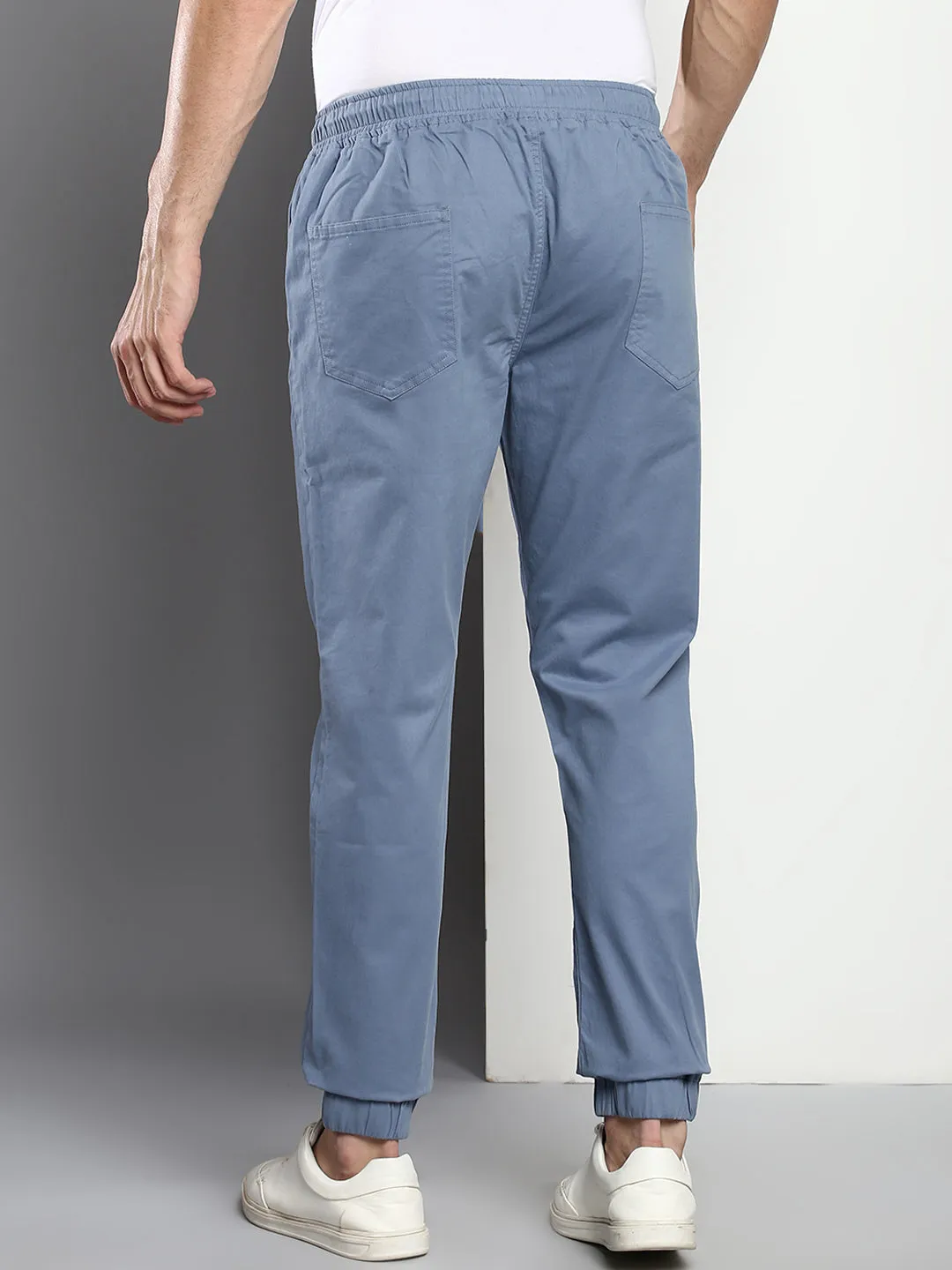 Men's Straight Fit Cotton Joggers (Steelblue)