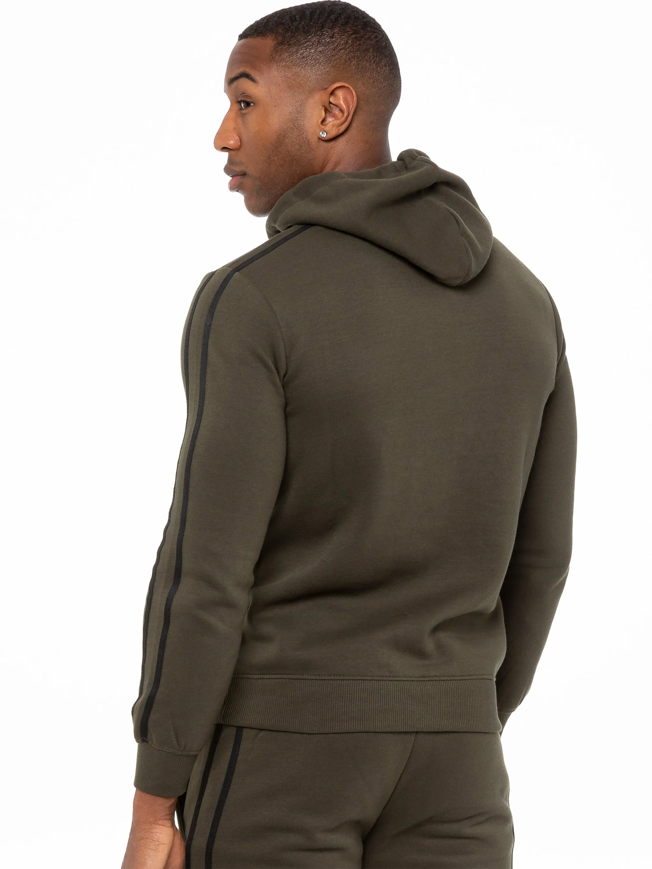 Mens Striped Fleece Pullover Hoody | Enzo Designer Menswear