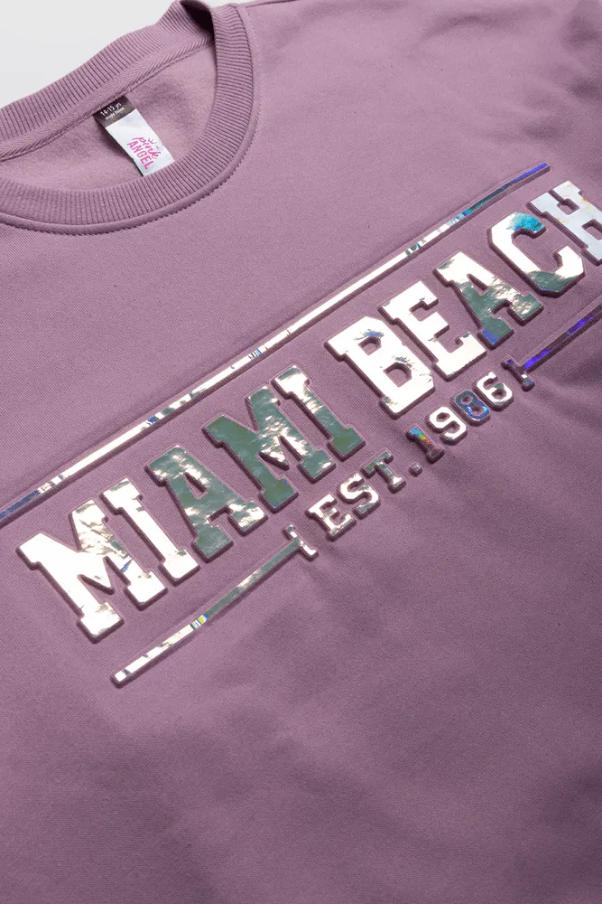 Miami Beach Oversized Tracktop Purple