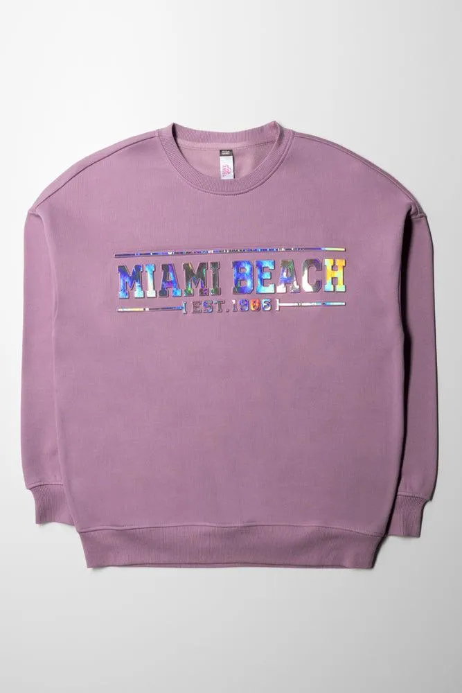 Miami Beach Oversized Tracktop Purple